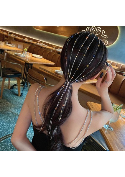 Glitter Uzun Rhinestone Püskül Kafa Bandı Kafa Zinciri Düğün Kristal Şapkalar Başlığı (Yurt Dışından) fırsatları