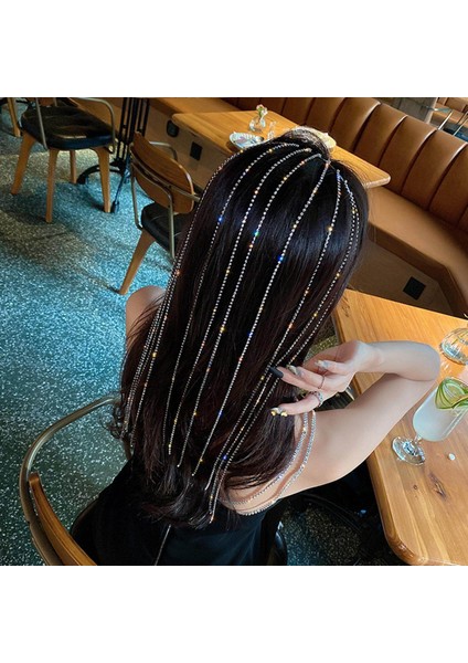 Glitter Uzun Rhinestone Püskül Kafa Bandı Kafa Zinciri Düğün Kristal Şapkalar Başlığı (Yurt Dışından) indirimleri