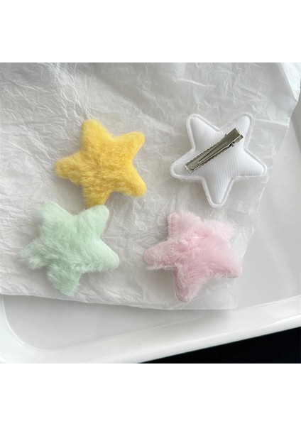 Adet Trendy Y2K Yıldız Tokalar Kızlar Sevimli Tatlı Peluş Sonbahar Kış Tokalarım Pentagram Saç Tokaları Kadınlar Için Saç Aksesuarları (Yurt Dışından) fiyatları