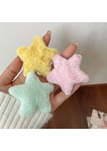 Adet Trendy Y2K Yıldız Tokalar Kızlar Sevimli Tatlı Peluş Sonbahar Kış Tokalarım Pentagram Saç Tokaları Kadınlar Için Saç Aksesuarları (Yurt Dışından) modelleri