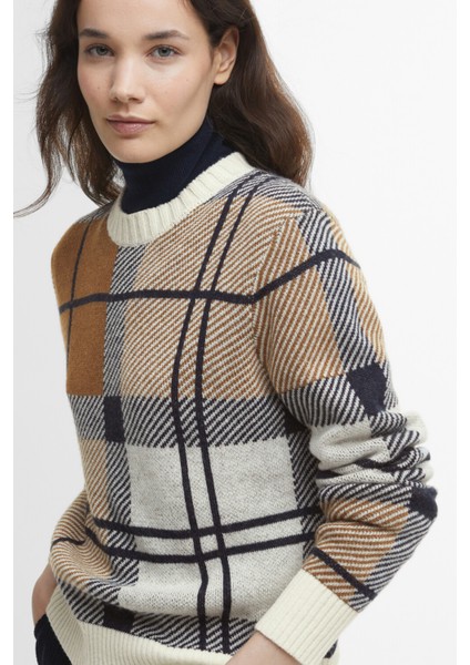 Brigitte Tartan Crew Neck Kazak MI11 Multi fırsatları