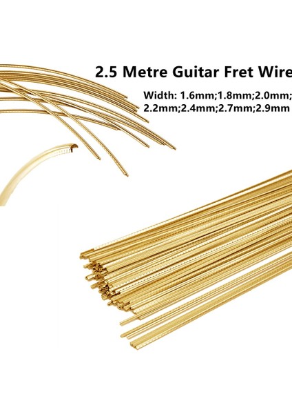 2 4mm Tarzı Radian Gitar Perde Teli 2.5 Metre Gitar Parmaklık Kendin Yap Perde Teli Pirinç Genişlik Pirinç Bas Için (Yurt Dışından) fiyatları
