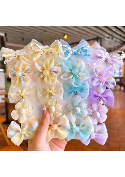 10 Adet/takım Çocuk Firkete Prenses Küçük Kız Tatlı Örgü Kırık Yay Saç Tokası Sevimli Bebek Zarar Vermez Saç Headdress Takım Elbise (Yurt Dışından)
