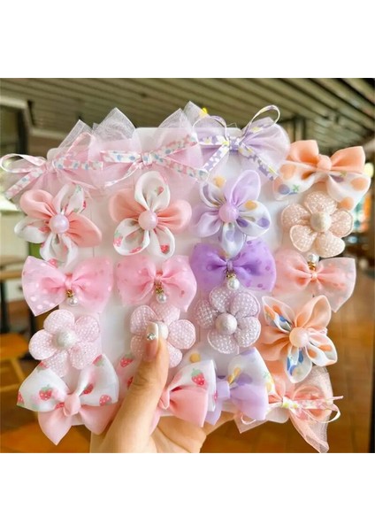10 Adet/takım Çocuk Firkete Prenses Küçük Kız Tatlı Örgü Kırık Yay Saç Tokası Sevimli Bebek Zarar Vermez Saç Headdress Takım Elbise (Yurt Dışından)