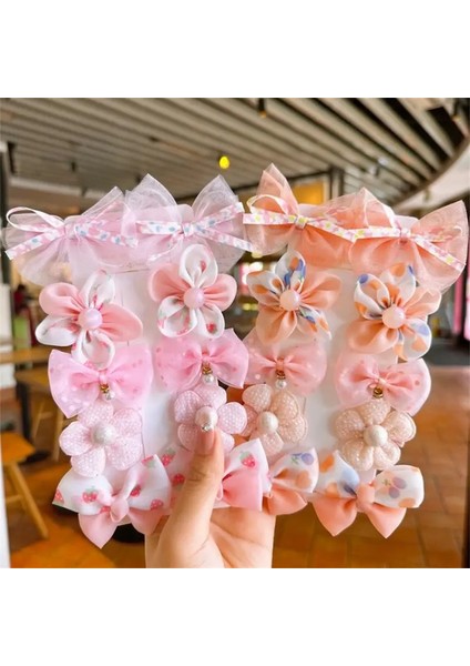 10 Adet/takım Çocuk Firkete Prenses Küçük Kız Tatlı Örgü Kırık Yay Saç Tokası Sevimli Bebek Zarar Vermez Saç Headdress Takım Elbise (Yurt Dışından)