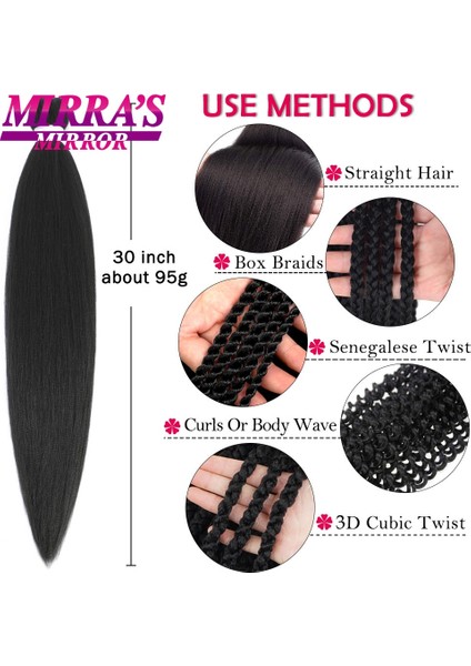 Ön Gerilmiş Örgü Saç Ombre Jumbo Örgüler Saç Uzantıları Yakı Düz Sentetik Örgü 1/3/6/8/10 Adet Toplu Mirra'nın Aynası (Yurt Dışından) fırsatları