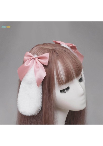 Çift Cosplay Tavşan Peluş Lop Kulaklar Saç Tokası Güzel Fotoğraf Sahne Için Pembe (Yurt Dışından)