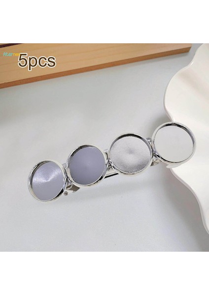 5x Metal Saç Klipleri 12MM Moda Tokalar Çerçeve Tepsisi Hediye Için Günlük Beyaz (Yurt Dışından) modelleri