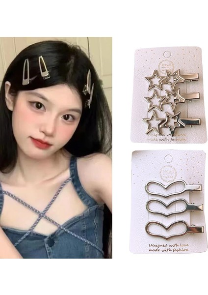 Adet Gümüş Metal Kaymaz Mat Siyah Alaşımlı Saç Tokası Büyük Geometrik Katı Saç Tokası Kadın Makyaj Saç Tokası Barrettte (Yurt Dışından) fiyatları