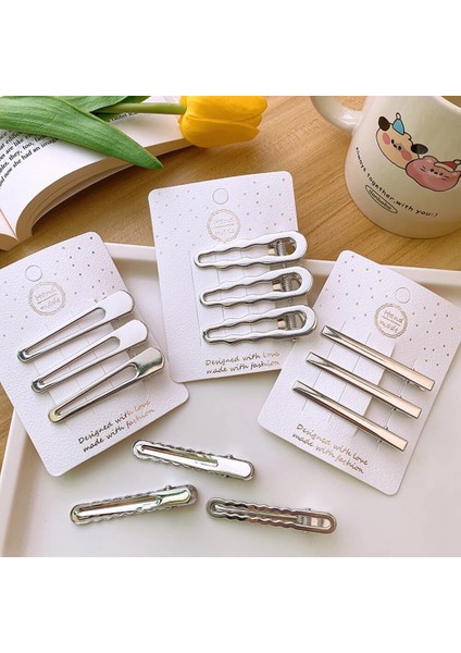 Adet Gümüş Metal Kaymaz Mat Siyah Alaşımlı Saç Tokası Büyük Geometrik Katı Saç Tokası Kadın Makyaj Saç Tokası Barrettte (Yurt Dışından) indirimleri