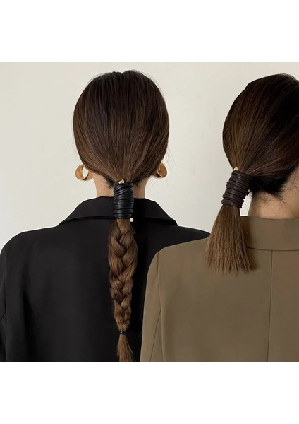 Adet Kızlar Tasarımcı Deri Saç Halat Scrunchies Ins Uzun Tel Saç Bağları Örgülü Kafa Bandı At Kuyruğu Tutucu Kadın Aksesuarları Için (Yurt Dışından) fiyatları