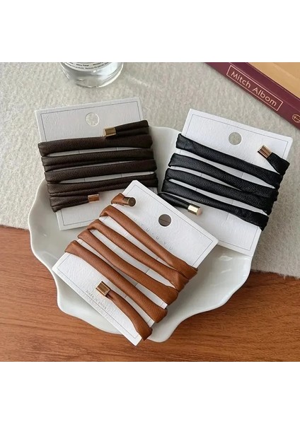 Adet Kızlar Tasarımcı Deri Saç Halat Scrunchies Ins Uzun Tel Saç Bağları Örgülü Kafa Bandı At Kuyruğu Tutucu Kadın Aksesuarları Için (Yurt Dışından) indirimleri