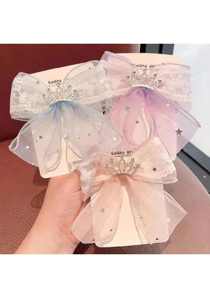 Yeni Tatlı ve Sevimli Saç Tokası Prenses Taklidi Taç Şeffaf Dantel Ilmek Tokalar Şapkalar Saç Aksesuarları Kızlar Için (Yurt Dışından)