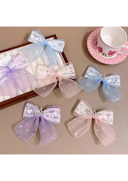 Yeni Tatlı ve Sevimli Saç Tokası Prenses Taklidi Taç Şeffaf Dantel Ilmek Tokalar Şapkalar Saç Aksesuarları Kızlar Için (Yurt Dışından) fiyatları