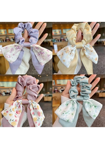Ipek Scrunchie Elastik Saç Yay Bağları Kadın Tavşan Kulaklar Renkli Saç Bandı At Kuyruğu Tutucu Kafa Bandı Kızlar Saç Aksesuarları (Yurt Dışından)