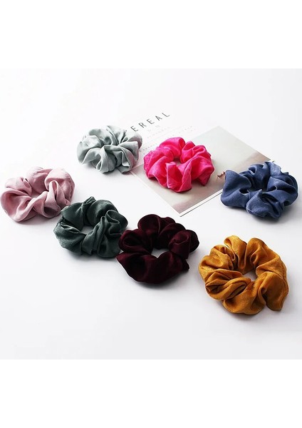 Yeni Kadın Elastik Saç Bantları Moda 18 Renk Sevimli Güzellik Kız Şapkalar Rahat Saten Katı Scrunchie Hairbands (Yurt Dışından) modelleri