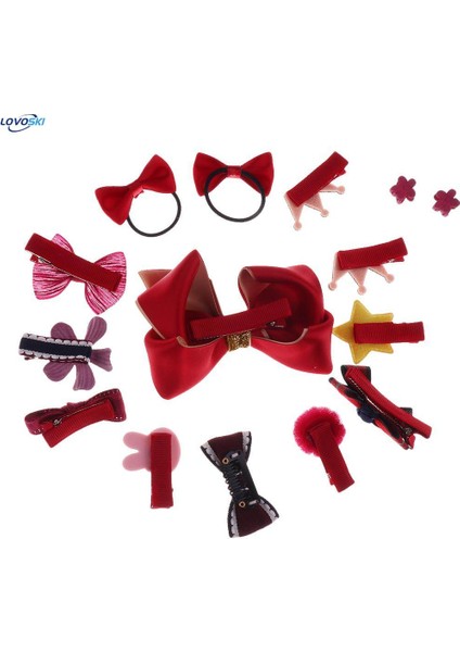 Açıklandığı Gibi Kız Bebek Fiyonk Klipsli Tokaları Adet-Kırmızı ile Eşleştirme (Yurt Dışından)
