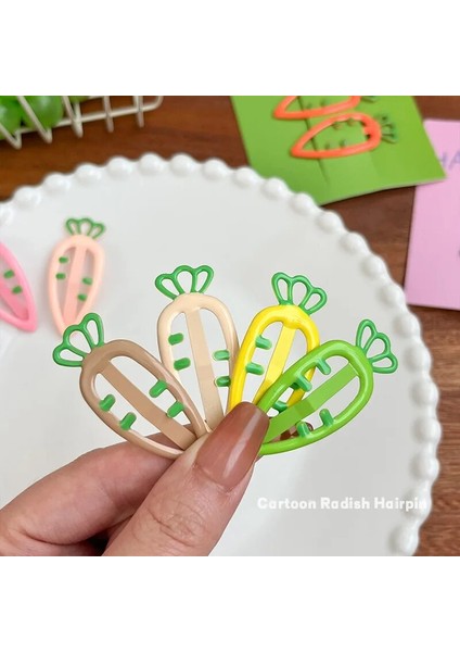 Adet Set Renkli Karikatür Metal Havuç Yapış Saç Klipleri Kız Çocuklar Için Sevimli Kawaii Basit Tatlı Peri Firkete Moda Aksesuarları (Yurt Dışından) modelleri