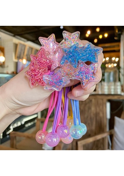 Uzun Naylon Düz Renk Plastik Top Quicksand Yıldız Kalp Elastik Saç Bandı Kız Çocuklar Kauçuk Bağlama At Kuyruğu Tutucu Aksesuarları (Yurt Dışından) modelleri