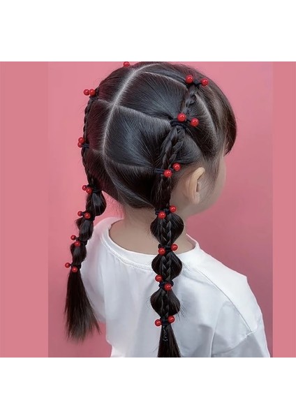 10 Adet/takım Çocuk Elastik Kauçuk Saç Bantları Kızlar Için Kırmızı Fasulye At Kuyruğu Sahipleri Saç Halat Bağları Saç Aksesuarları (Yurt Dışından) modelleri