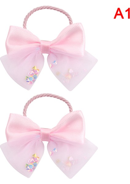 Kızlar Için 2x Yaylar Saç Kravatlar Elastik Çocuklar Saç Bantları Sahipleri Parlaklık Şapkalar (Yurt Dışından) fiyatları