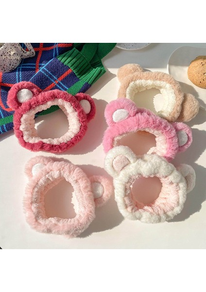Kızlar Için Polar Peluş Kafa Bandı Spa Saç Bandı Cilt Bakımı Makyaj Haki (Yurt Dışından)