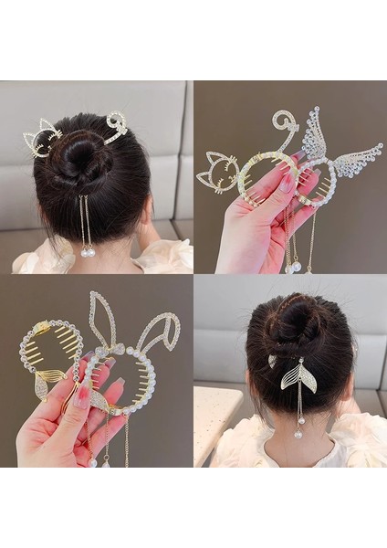 Çocuk Köfte Tavşan Kanatları Saç Tokası Klip Kızın At Kuyruğu Tokalar Tepsi Saç Artefakt Mizaç Headdress At Kuyruğu Toka (Yurt Dışından)