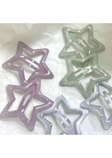 Renkli Yıldız Bb Saç Klipleri Kızlar Kadınlar Için Y2K Sevimli Tokalarım Parlayan Headdress Basit Metal Basmalı Klips Saç Takı Aksesuarları (Yurt Dışından) modelleri
