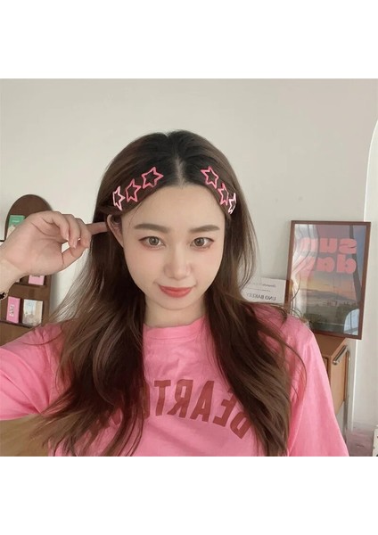 Renkli Yıldız Bb Saç Klipleri Kızlar Kadınlar Için Y2K Sevimli Tokalarım Parlayan Headdress Basit Metal Basmalı Klips Saç Takı Aksesuarları (Yurt Dışından) indirimleri