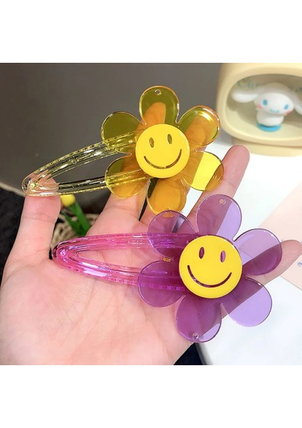 Molans Sevimli Renkli Gülümseme Çiçekler Saç Klipleri Çocuk Güzel Saç Süslemeleri Firkete Tokası Moda Saç Aksesuarları (Yurt Dışından) modelleri