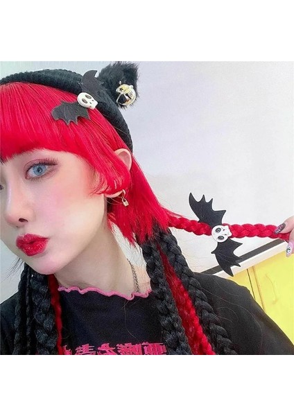 1/2/4 Adet Gotik Yarasa Kanatları Saç Tokası S Kızlar Için Koyu Stil Şeytan Göz Şeytan Kafatası Yarasa Saç Tokası Cadılar Bayramı Partisi Saç Aksesuarları (Yurt Dışından)