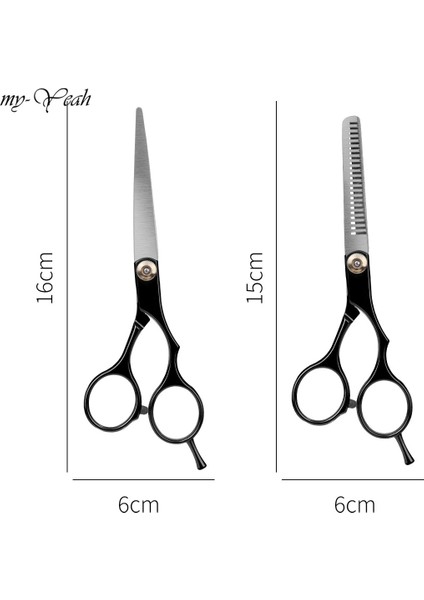 Myyeah Siyah Profesyonel 6 Inç Paslanmaz Çelik Ayarlanabilir Inceltme Makas Kesme Makası Berber Şekillendirici Seti Kuaförlük Seti (Yurt Dışından) fiyatları