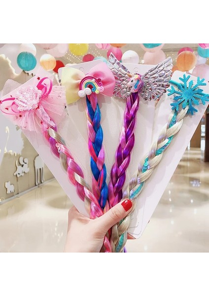 2021 Yeni Kızlar Sevimli Karikatür Yay Kelebek Renkli Örgü Kafa Bandı Çocuklar At Kuyruğu Tutucu Lastik Bantlar Moda Saç Aksesuarları (Yurt Dışından) fırsatları