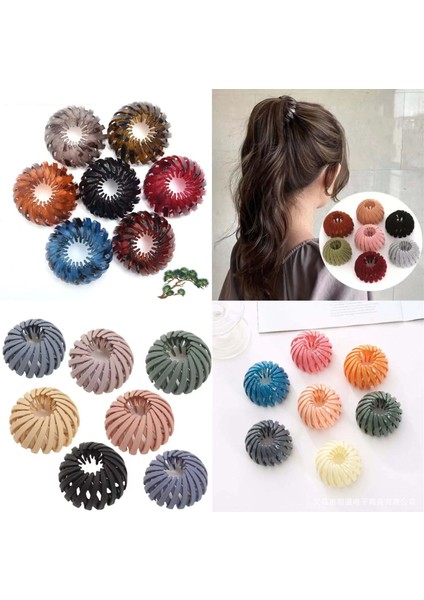 Saç Klipler Kadın At Kuyruğu Saç Halkaları Klipler Kuş Yuva Şekilli Saç Firkete Basit Sihirli Tembel Braider Aracı Kadın Saç Aksesuarları (Yurt Dışından)