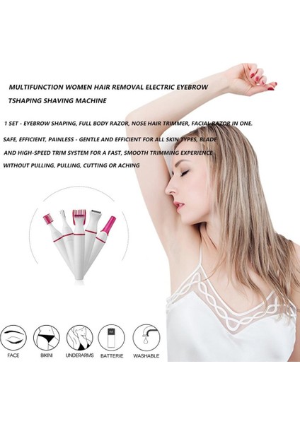 In 1 Elektrikli Saç Çıkarıcı Şarj Edilebilir Bayan Tıraş Makinesi Burun Saç Düzeltici Kaş Şekillendirici Bacak Koltukaltı Bikini Giyotin Kadın Epilatör (Yurt Dışından) fırsatları