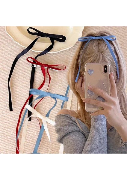 Adet Şeker Uzun Yay Tokalar Kadınlar Vintage Şerit Püskül Ilmek Saç Tokası Trend Tatlı Saç Örgü Tokalarım Şapkalar Aksesuarları (Yurt Dışından)