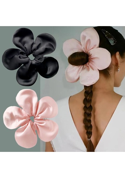 Çiçek Scrunchies At Kuyruğu Tutucu Saç Halat Büyük Boy Kalın Elastik Kabarık Saç Bağları Büyük Çiçek Şekli Saten Scrunchies El Yapımı (Yurt Dışından) modelleri