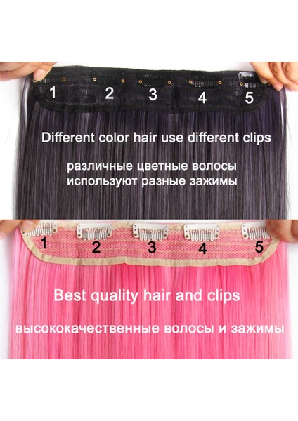 Sentetik 22 Inç Klipler Saç Uzatma Uzun Düz Sentetik Saç Uzantıları 5 Klip Ombre Siyah Kahverengi Kırmızı Gri Postiş (Yurt Dışından) fırsatları