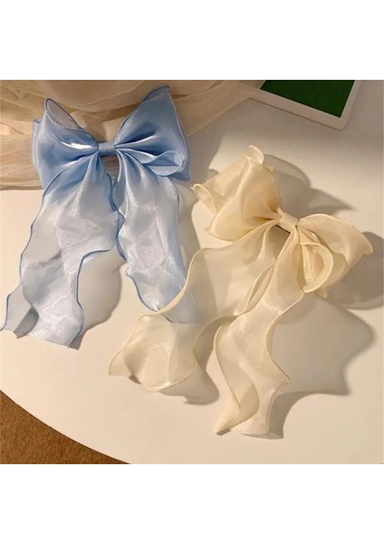 Çift Yay Firkete Parlak Şerit Saç Tokası Düz Renk Bahar Klipsi Saç Pençe Kadınlar Için Arka Kafa Saç Takı Aksesuarları (Yurt Dışından) fırsatları