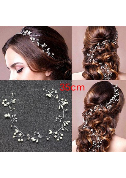 Lüks Düğün Gelin Taklidi Sahte Inci Kafa Bandı Tiara Saç Başlığı (Yurt Dışından)