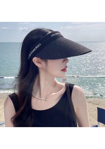 Rimiut Moda Hasır Dokuma Içi Boş Şapka Kadın Yaz Plaj Güneş Koruyucu Şapka Saç Bandı Kapaklar Yazlık Şapkalar Kadınlar Için (Yurt Dışından) modelleri