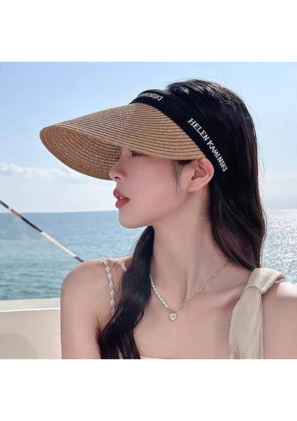 Rimiut Moda Hasır Dokuma Içi Boş Şapka Kadın Yaz Plaj Güneş Koruyucu Şapka Saç Bandı Kapaklar Yazlık Şapkalar Kadınlar Için (Yurt Dışından) fırsatları