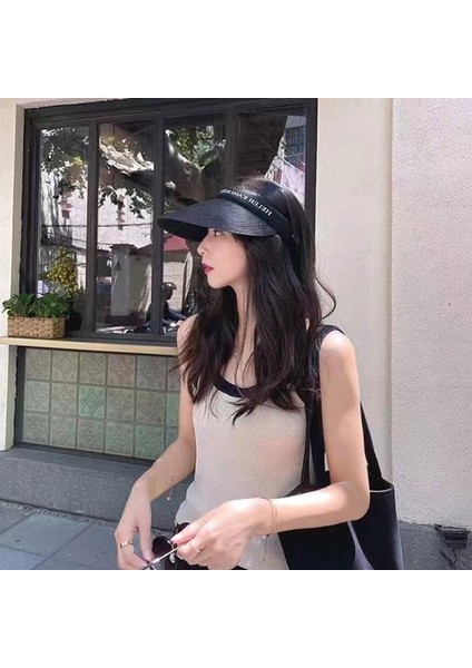 Rimiut Moda Hasır Dokuma Içi Boş Şapka Kadın Yaz Plaj Güneş Koruyucu Şapka Saç Bandı Kapaklar Yazlık Şapkalar Kadınlar Için (Yurt Dışından) indirimleri