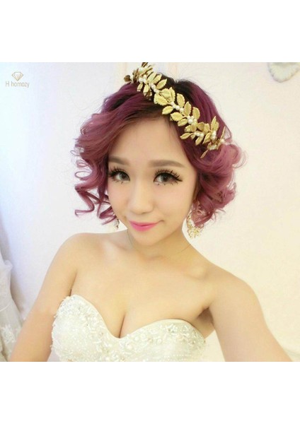 Barok Yapraklı Saç Bandı Taç Gelin Aksesuarları (Yurt Dışından)