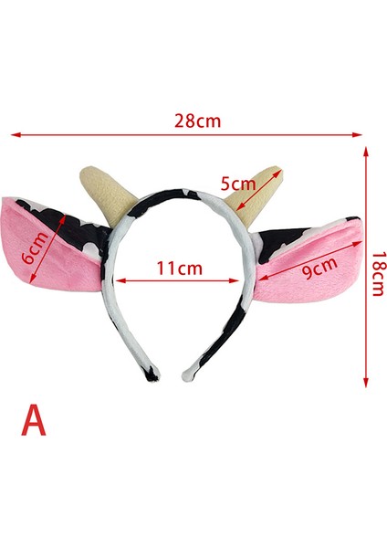 Yaratıcı Inek Sütü Boynuz Kulak Bandı Hayvan Cosplay Kostüm Saç Bandı Parti Sahne (Yurt Dışından) modelleri