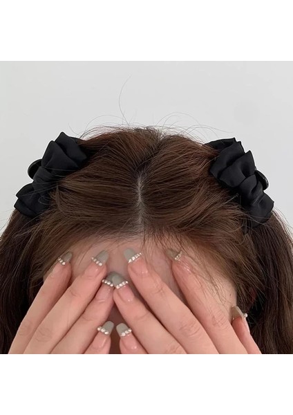 Siyah Yay Prenses Küçük Saç Pençe Kelepçe Kafa Tut Klip Kadın Kız Saç Yan Klip Alın Patlama Saç Tokası Şekillendirici Headdress Yeni (Yurt Dışından)
