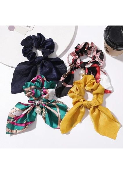 Adet/grup Kadın Kızlar Şifon Ilmek Ipek Saç Scrunchies Seti Inci At Kuyruğu Kafa Bandı Saç Halat Kafa Bandı Kızlar Saç Aksesuarları (Yurt Dışından) fırsatları