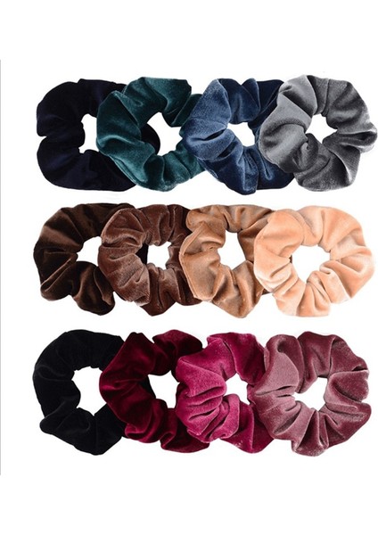 Adet/takım Kore Kadife Scrunchie Kauçuk Elastik Saç Bantları Katı Kadın Kızlar Kafa Bandı At Kuyruğu Tutucu Bağları Halat Saç Aksesuarları (Yurt Dışından)