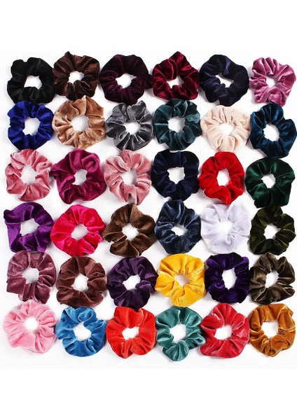 Adet/takım Kore Kadife Scrunchie Kauçuk Elastik Saç Bantları Katı Kadın Kızlar Kafa Bandı At Kuyruğu Tutucu Bağları Halat Saç Aksesuarları (Yurt Dışından) modelleri