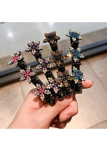 Akrilik Kristal Çiçekler Saç Tokası Firkete Kadın Kızlar Için Rhinestones Patlama Yan Tokalarım Örgü Şapkalar Saç Aksesuarları (Yurt Dışından) indirimleri